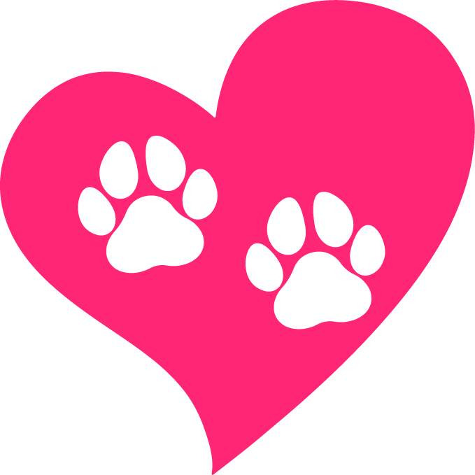 Dirt Road Doggies Rescue tribute paw prints on heart