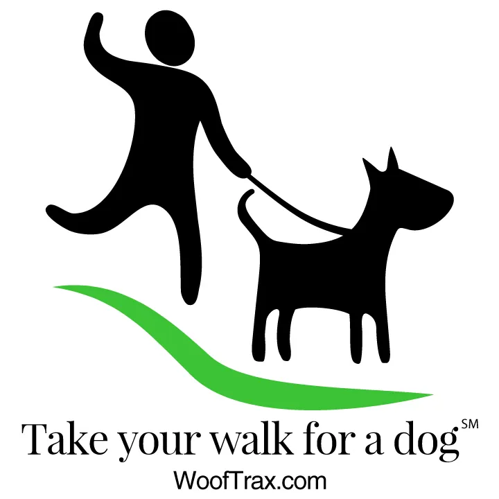 take your walk for a dog wooftrax logo